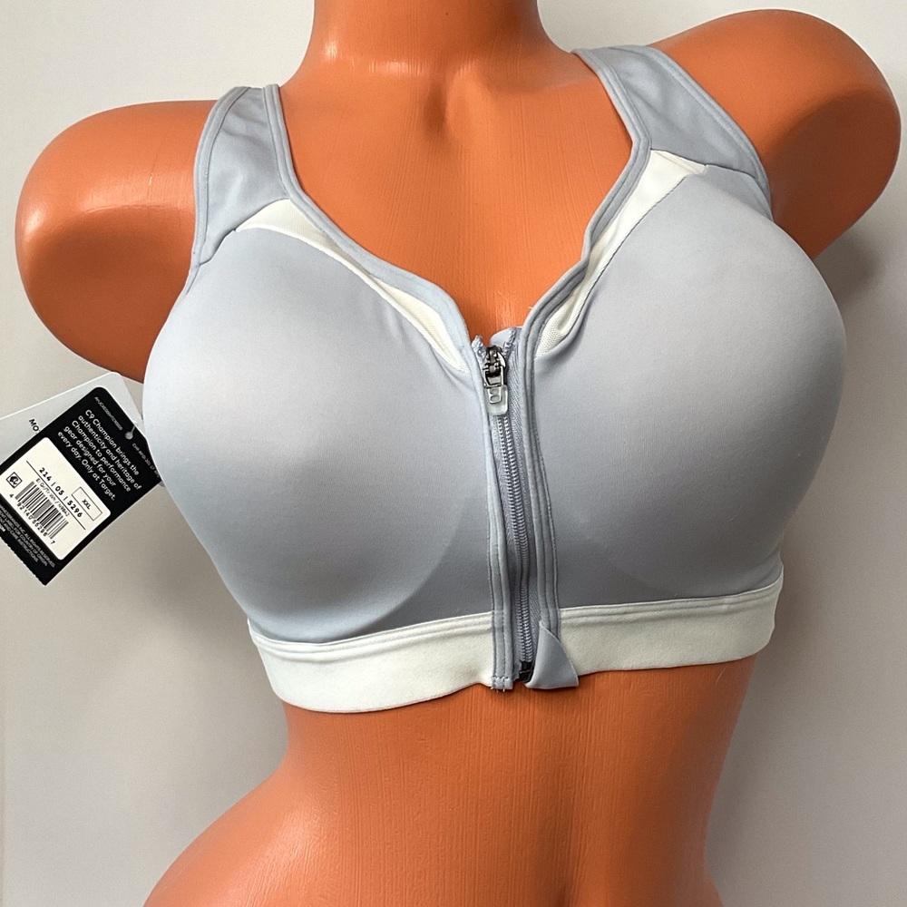 NWT Champion XXL Wireless Sports Bra Zip Up Racerback Strappy Maximum Support
